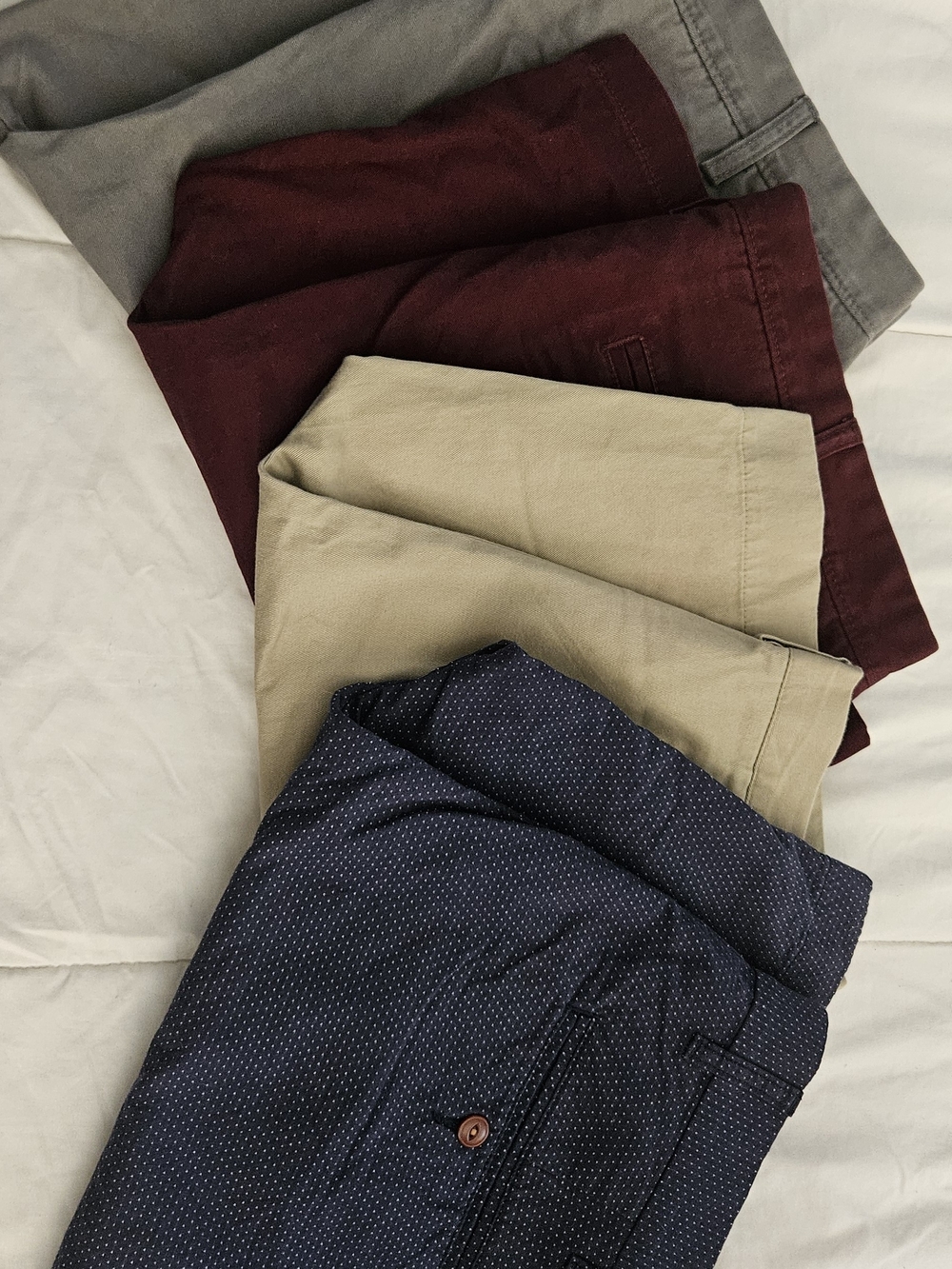 Men's Slim Chino Pants - Navy, Khaki, Burgundy, Gray. Polo, TH, Nautica.